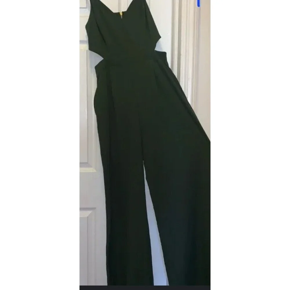 Black GB Gianni Bini Jumpsuit Womens Wide Leg Cutout V-Neck Sleeveless XS - Picture 3 of 9
